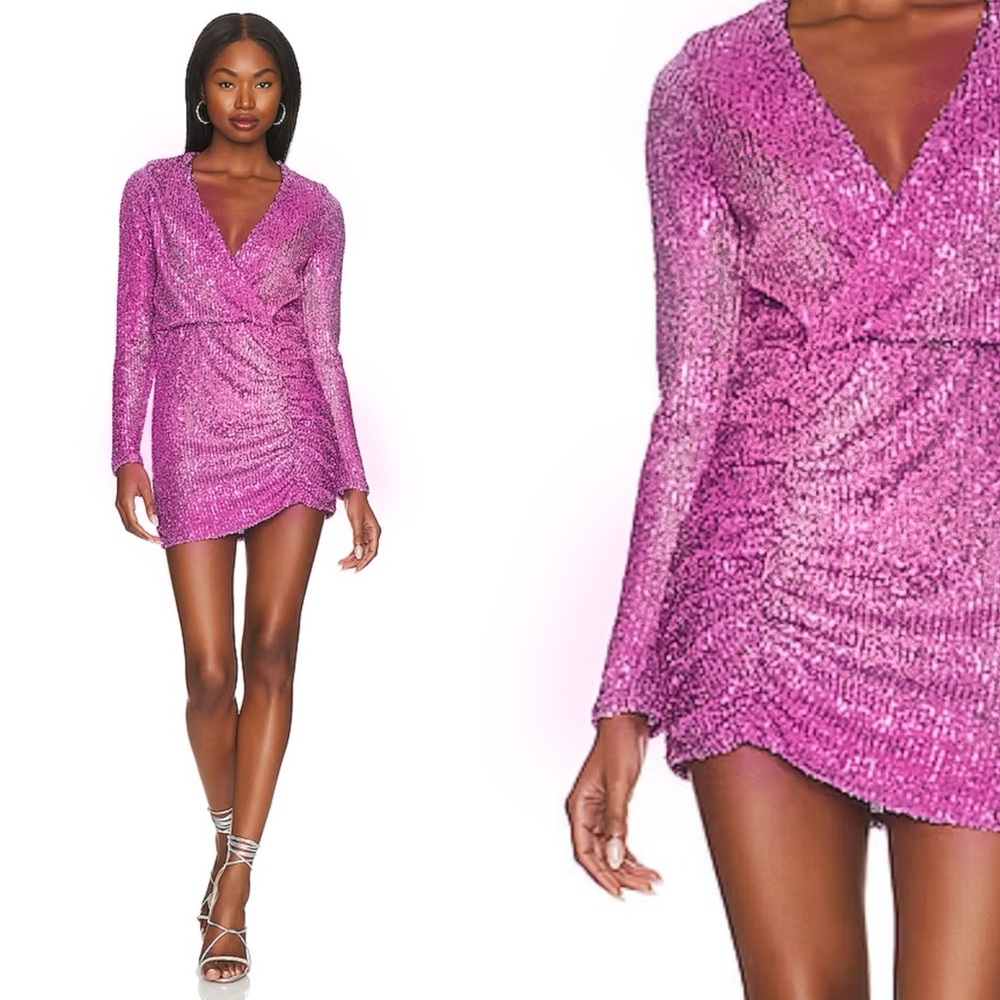 Revolve Show Me Your MuMu Elegant Pink Sequin Dress